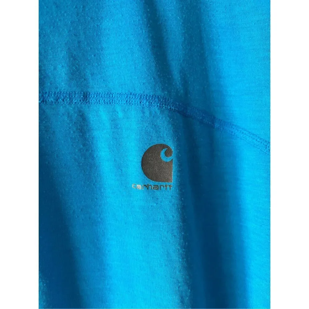 Carhartt Quarter Zip Pull Over XL Mens Blue Layering Stretch Lightweight - Picture 2 of 5